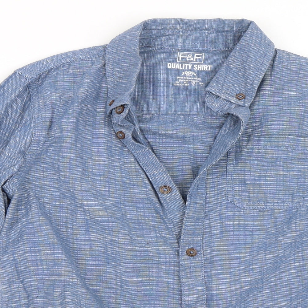 F&F Boys Blue   Basic Button-Up Size 11-12 Years