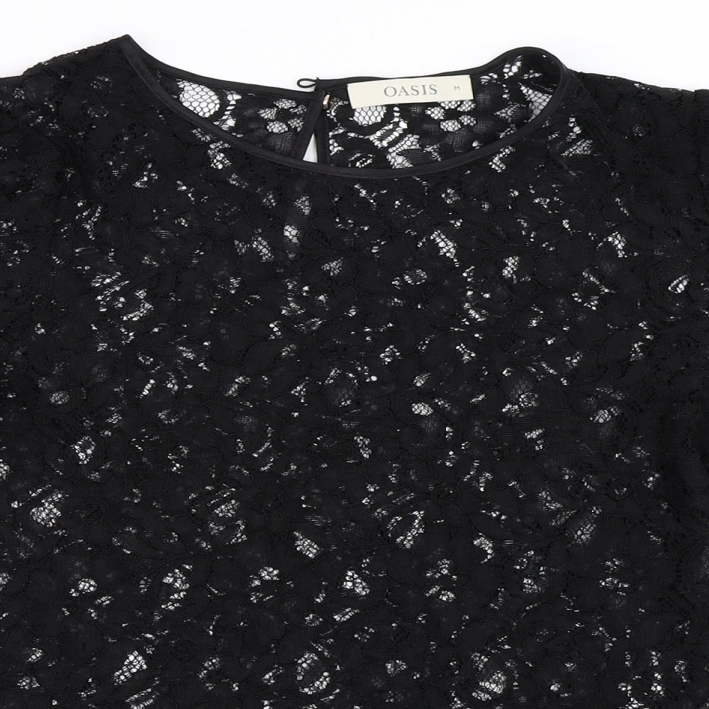 Oasis Womens Black   Basic Blouse Size M