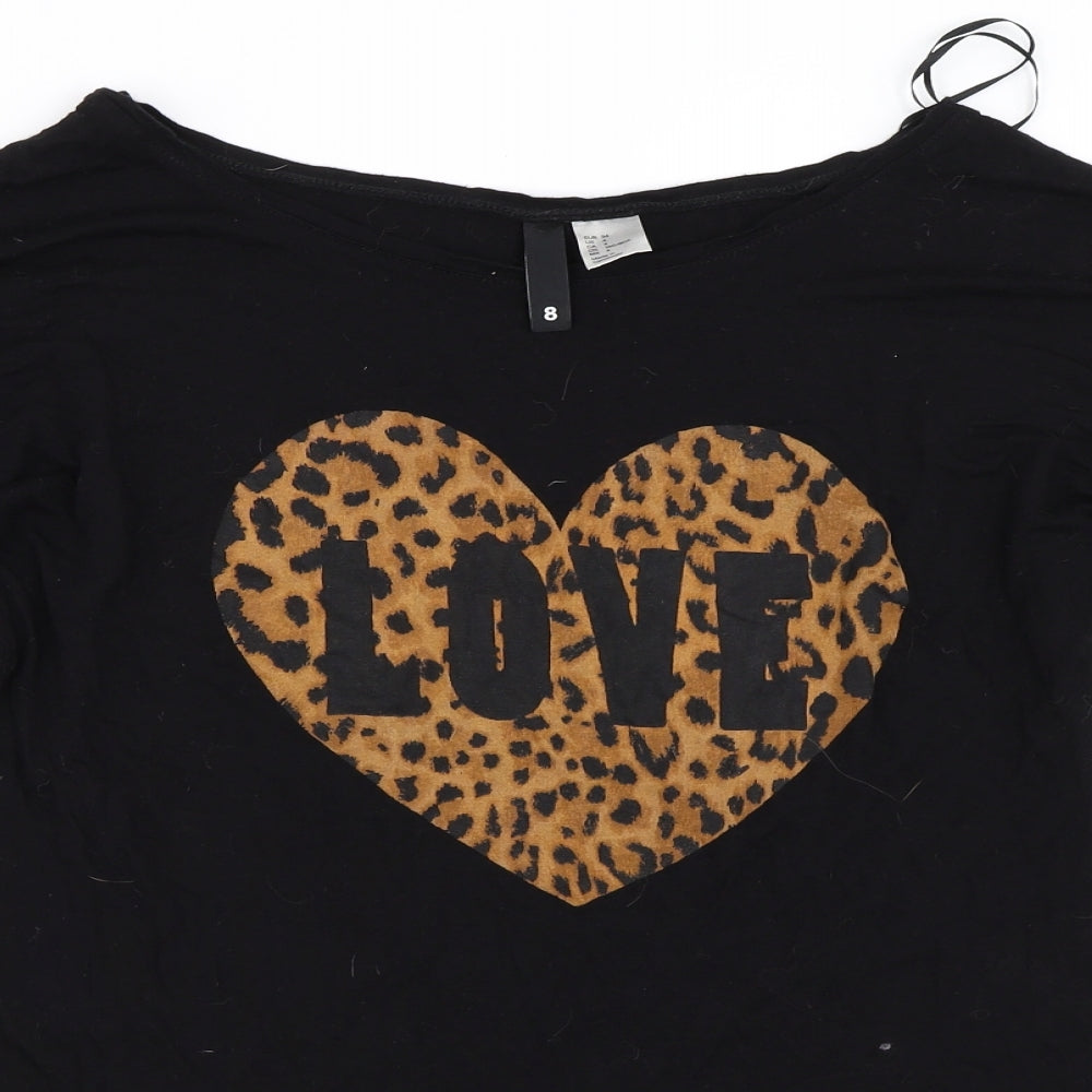 H&M Womens Black   Basic T-Shirt Size 8