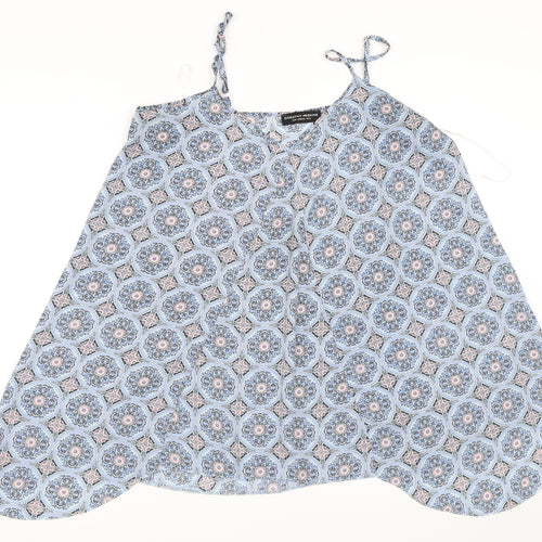 Dorothy Perkins Womens Blue Geometric  Basic Blouse Size 14