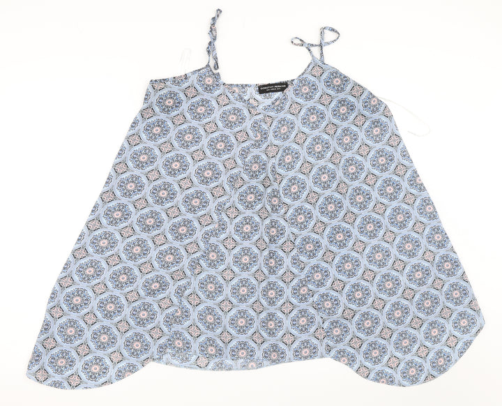 Dorothy Perkins Womens Blue Geometric  Basic Blouse Size 14