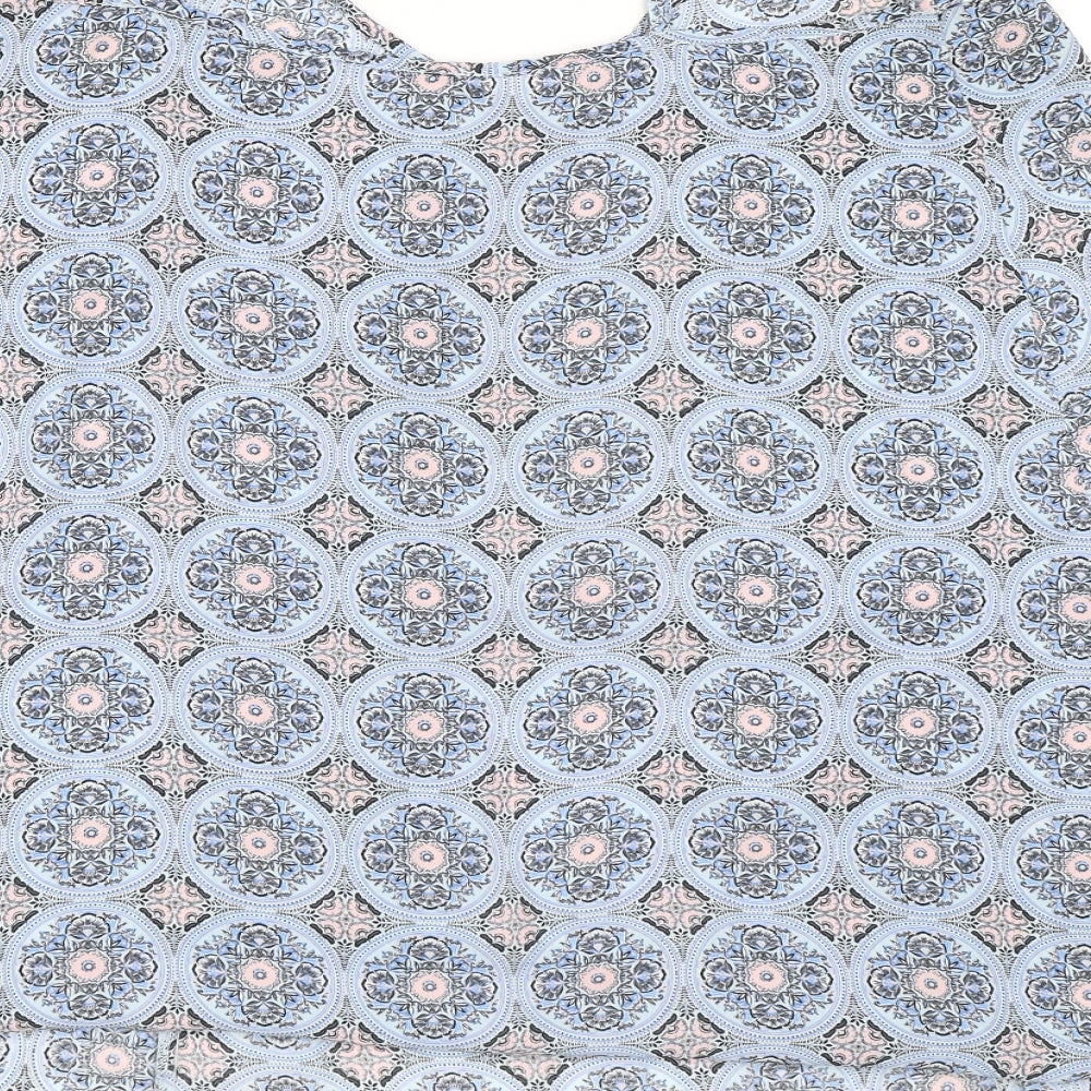 Dorothy Perkins Womens Blue Geometric  Basic Blouse Size 14