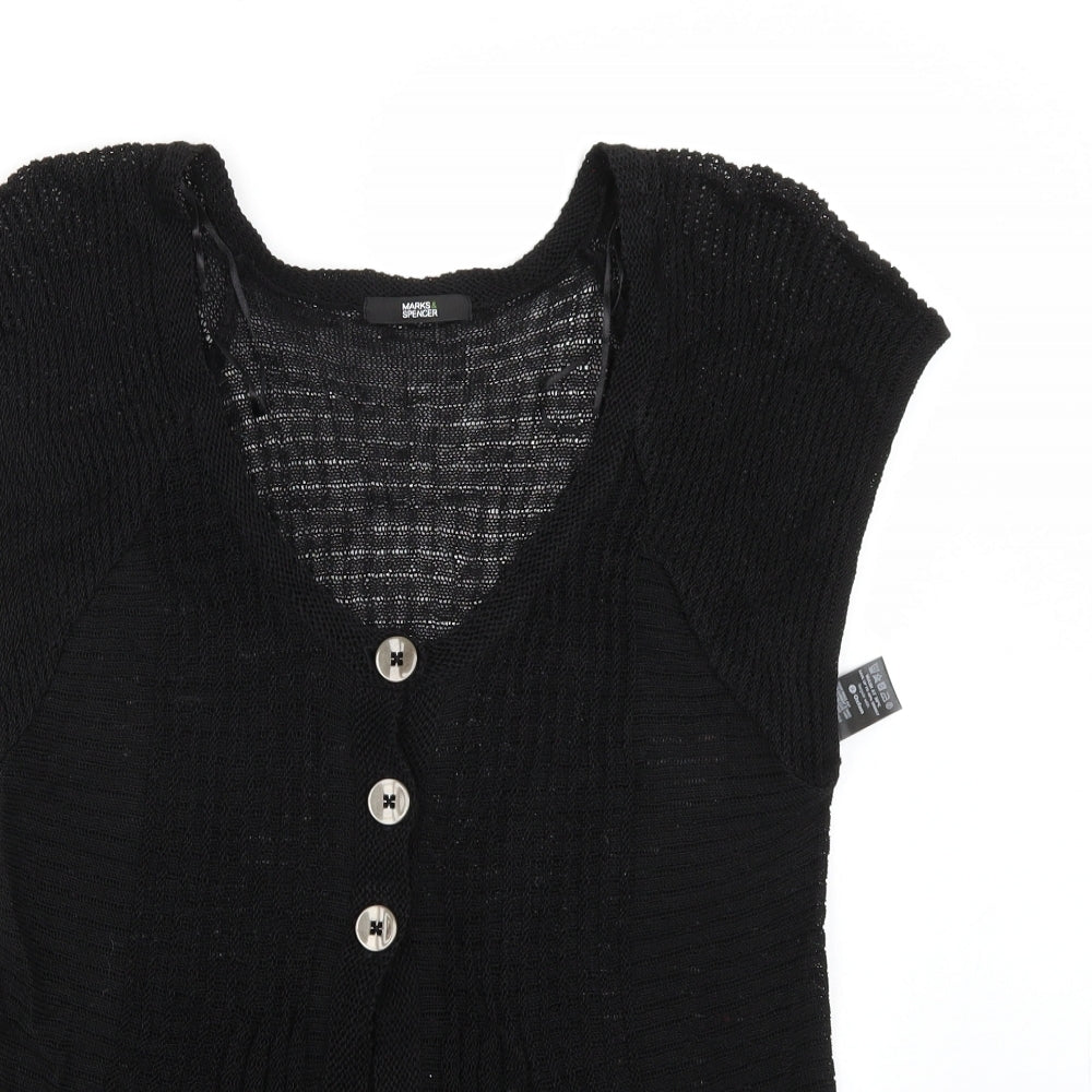Marks and Spencer Womens Black   Cardigan Jumper Size 16