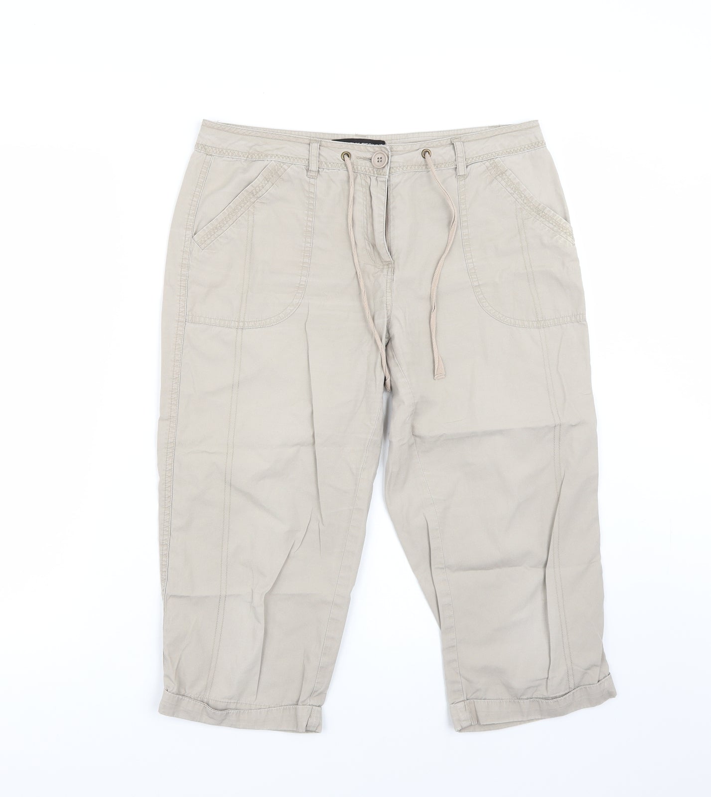 Dorothy Perkins Womens Beige   Cropped Trousers Size 10