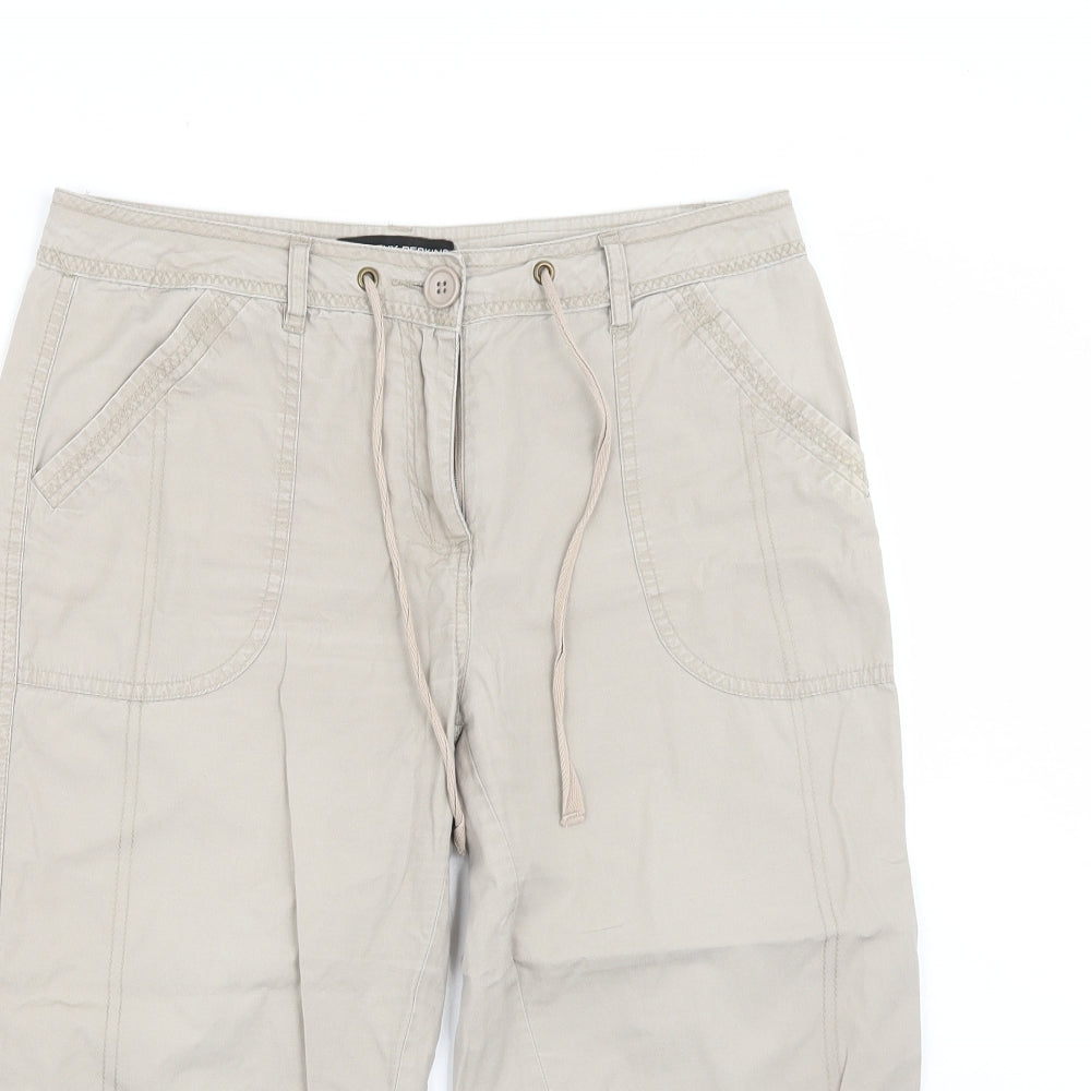 Dorothy Perkins Womens Beige   Cropped Trousers Size 10