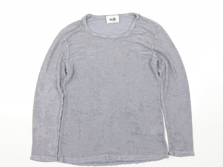 Wallis Womens Grey Basic T-Shirt Size 12