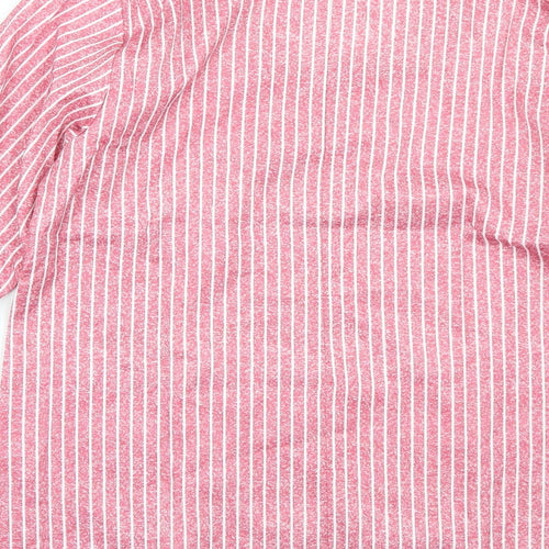 Miss look Womens Red Striped  Basic T-Shirt Size L