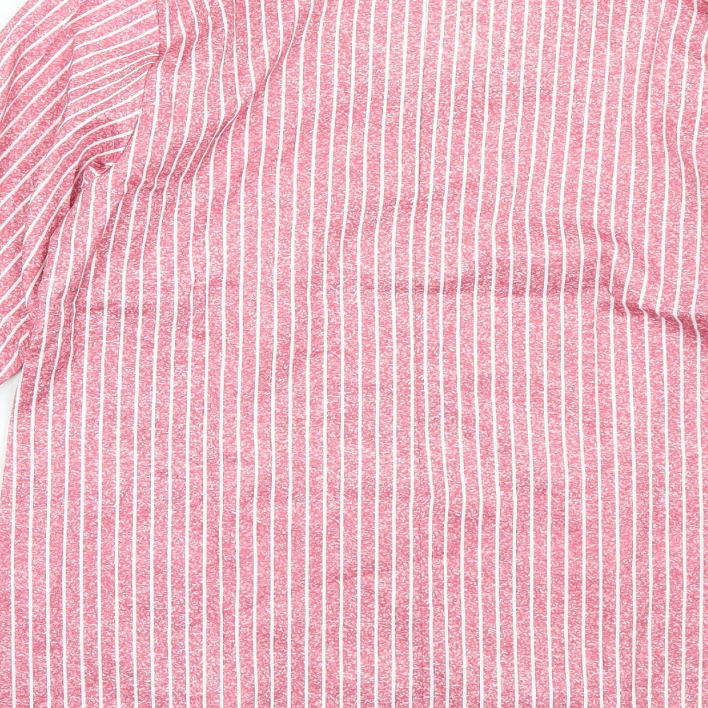 Miss look Womens Red Striped  Basic T-Shirt Size L