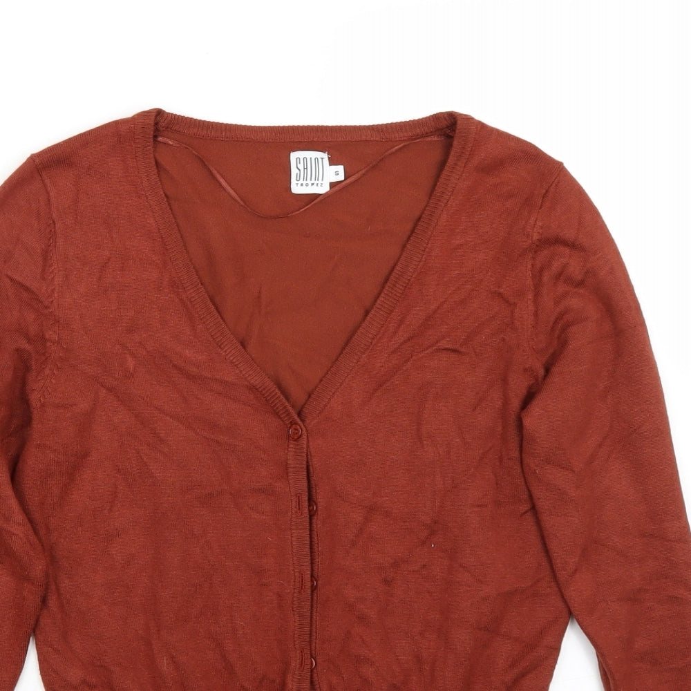 Saint Tropez Clothing Womens Brown   Cardigan Jumper Size S