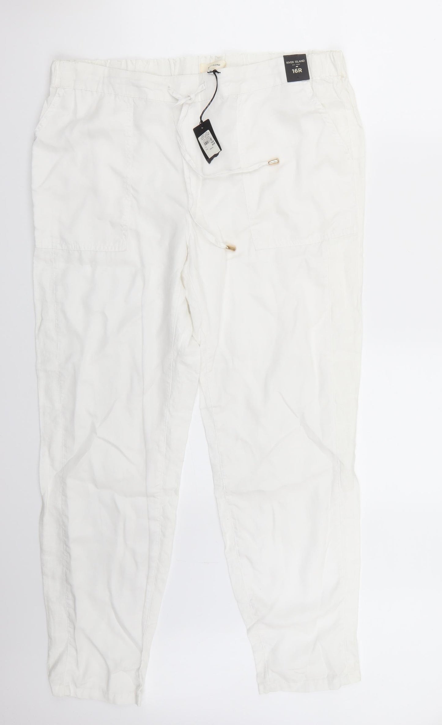Riverisland Womens White   Trousers  Size 16 L28 in