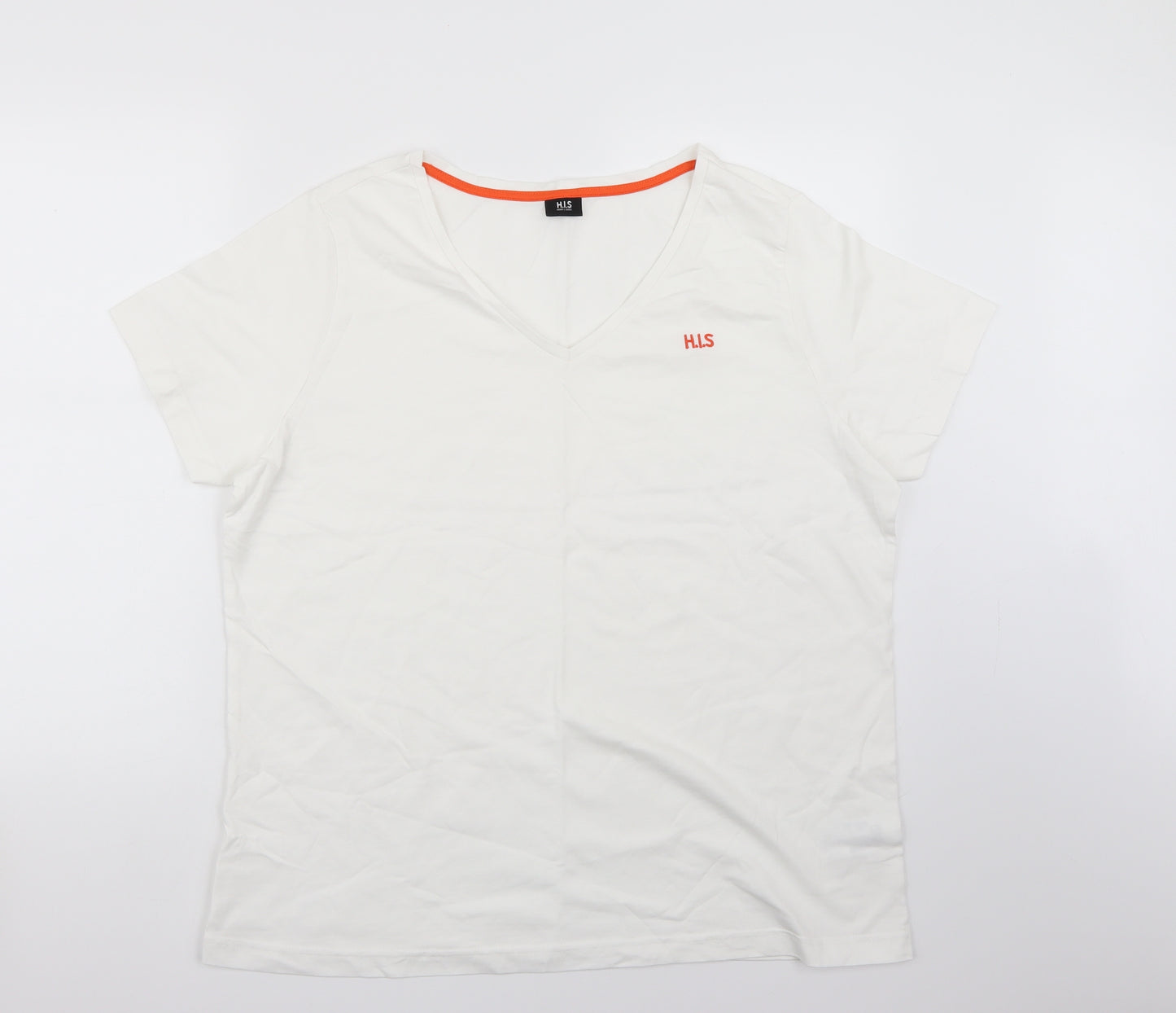 HIS Womens White   Basic T-Shirt Size 22