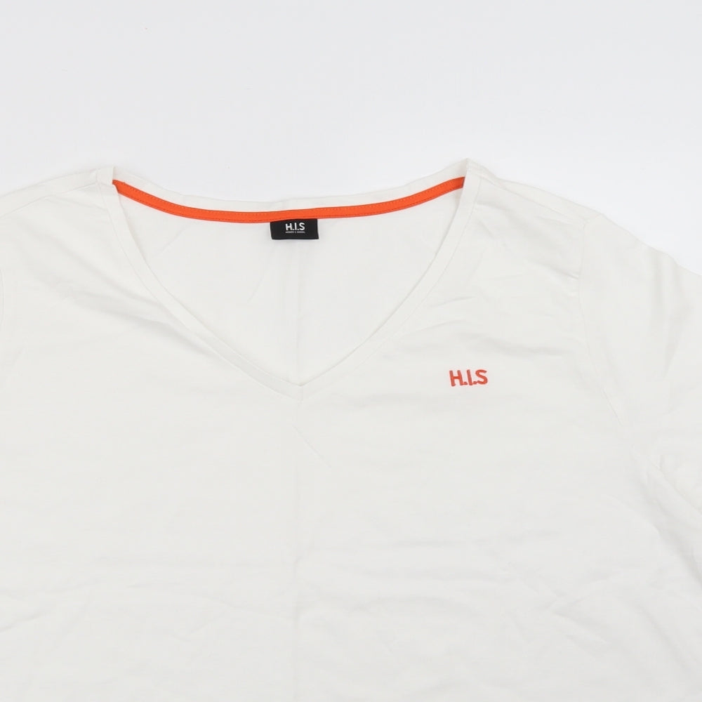 HIS Womens White   Basic T-Shirt Size 22
