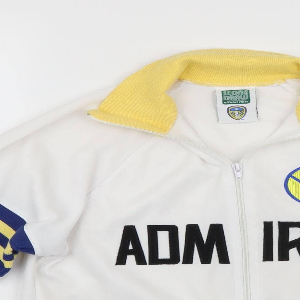Score Draw Mens White   Jacket Coat Size S  - Leeds United FC