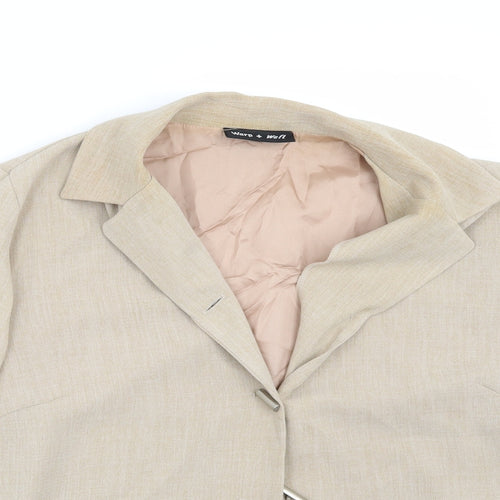 Warp + Weft Womens Beige   Jacket Blazer Size 18