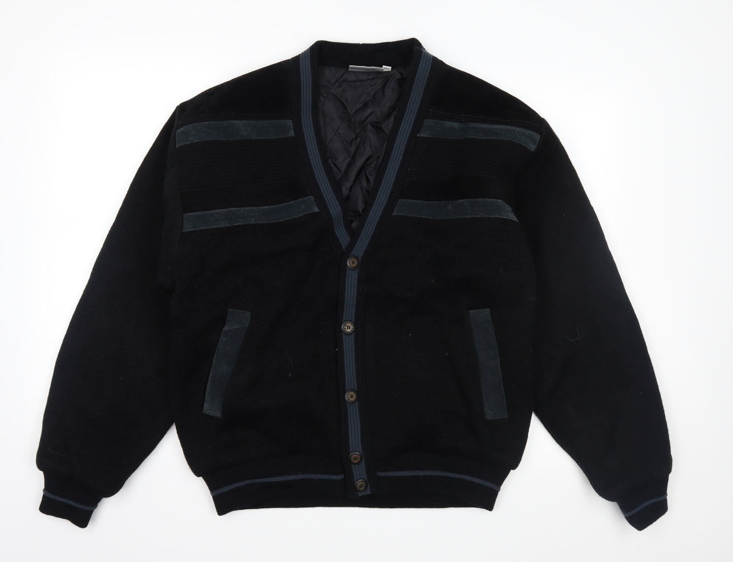 Gianfranco Mens Black  Knit Jacket Coatigan Size M