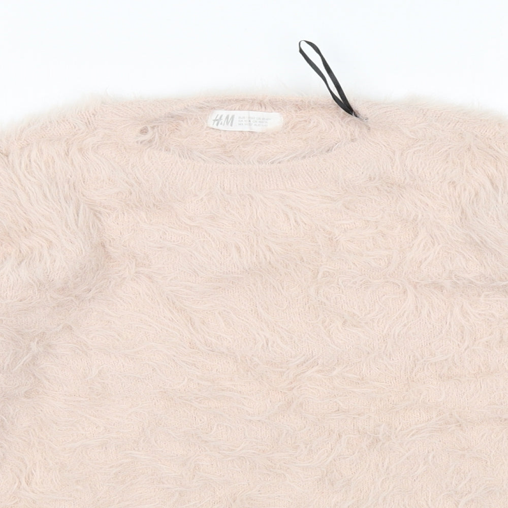 H&M Girls Pink  Knit Pullover Jumper Size 11-12 Years