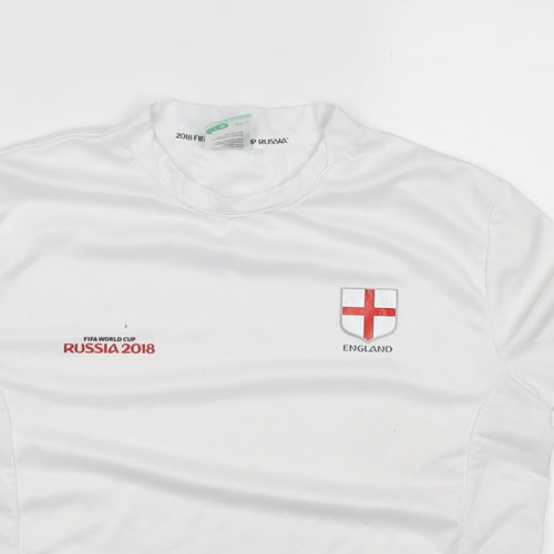 FIFA Boys White   Basic T-Shirt Size 11-12 Years  - Russia 2018 World Cup