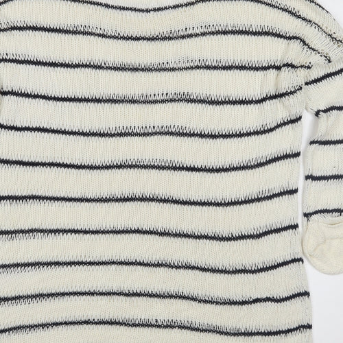 ESMARA Womens Ivory Striped Knit Pullover Jumper Size 12