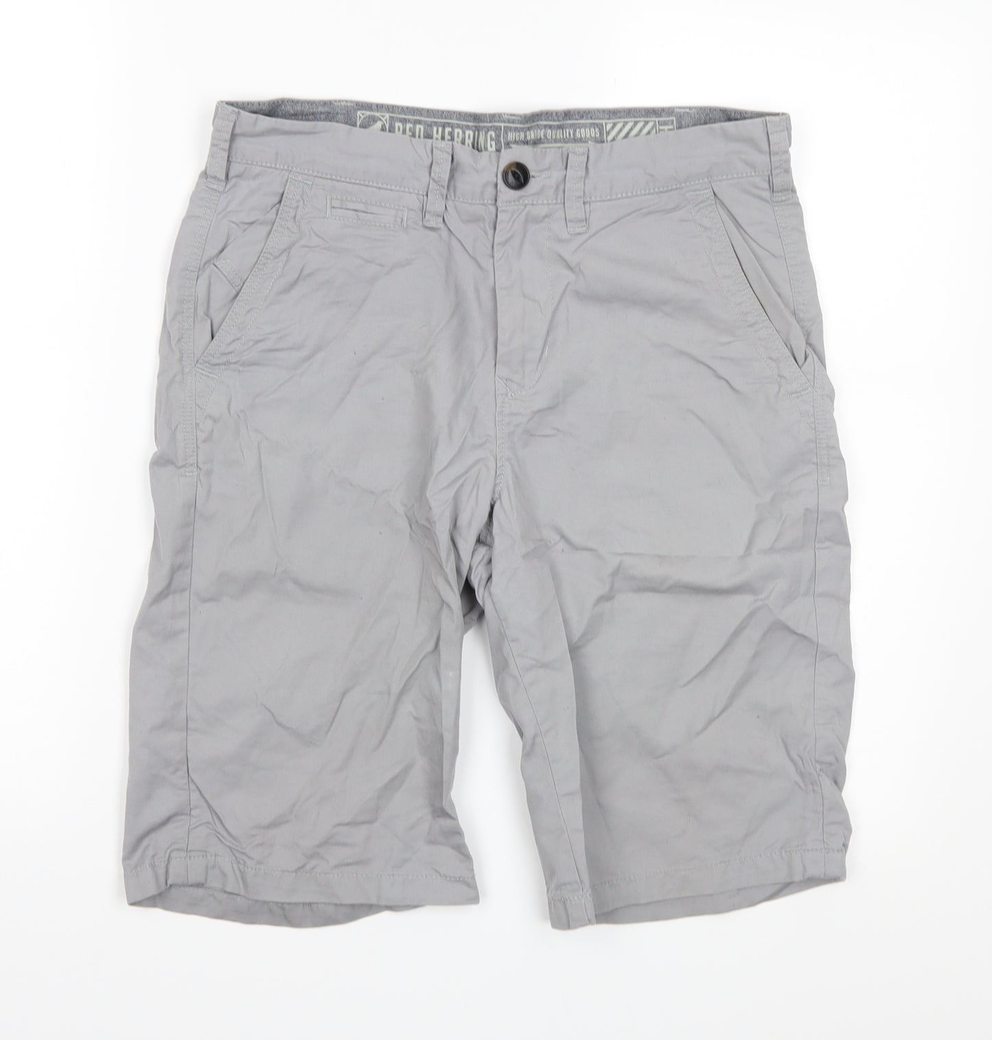Red Herring Mens Grey   Chino Shorts Size 30 in