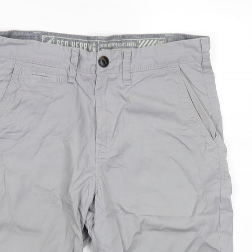 Red Herring Mens Grey   Chino Shorts Size 30 in