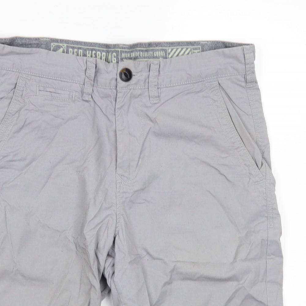 Red Herring Mens Grey   Chino Shorts Size 30 in