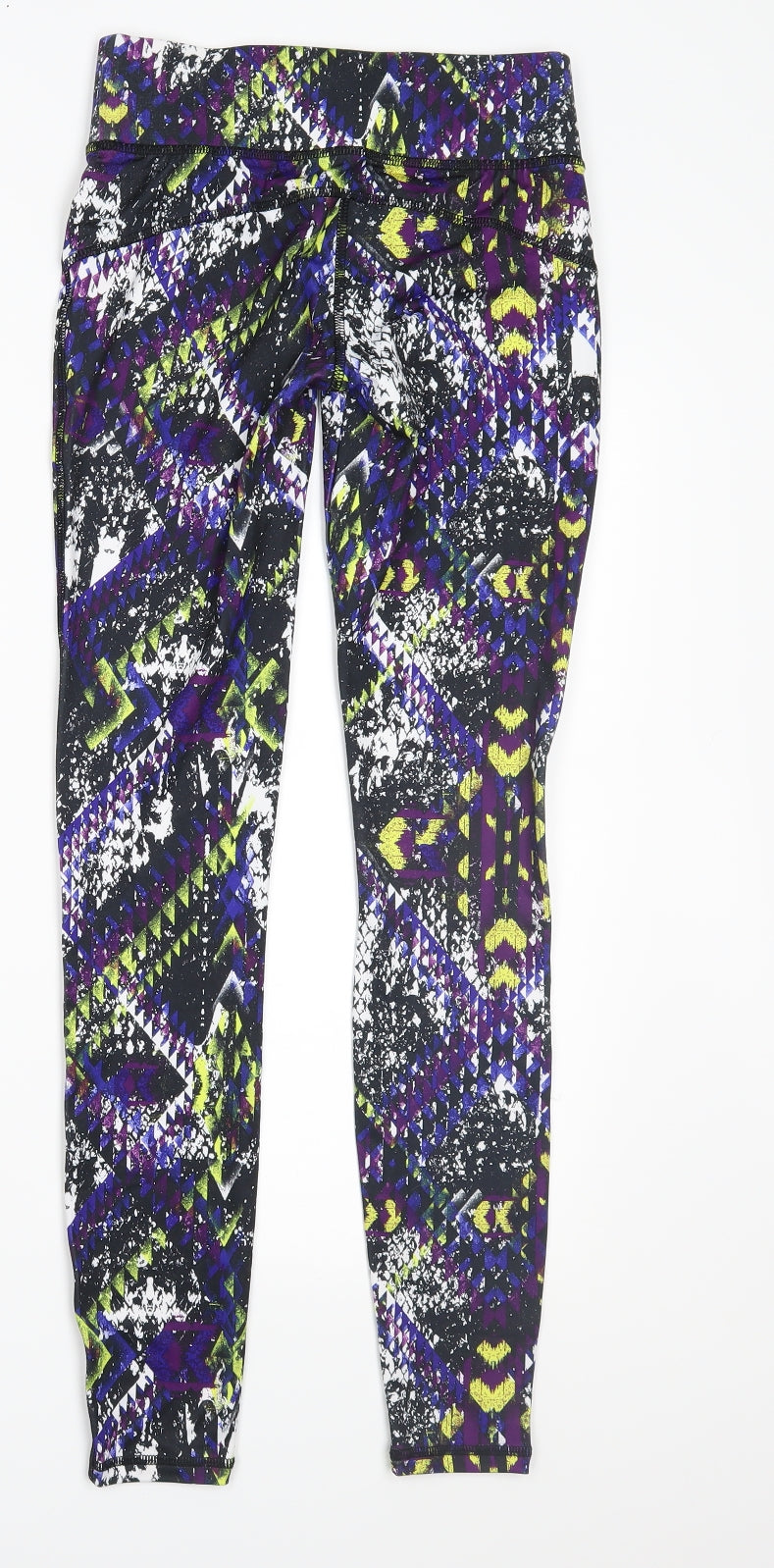 New Look Womens Multicoloured Geometric  Compression Leggings Size XS L29 in