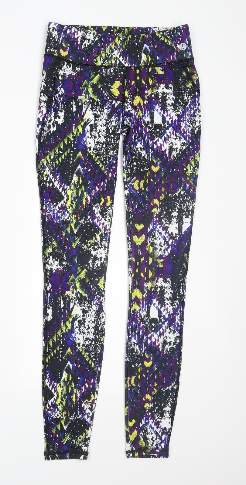 New Look Womens Multicoloured Geometric  Compression Leggings Size XS L29 in