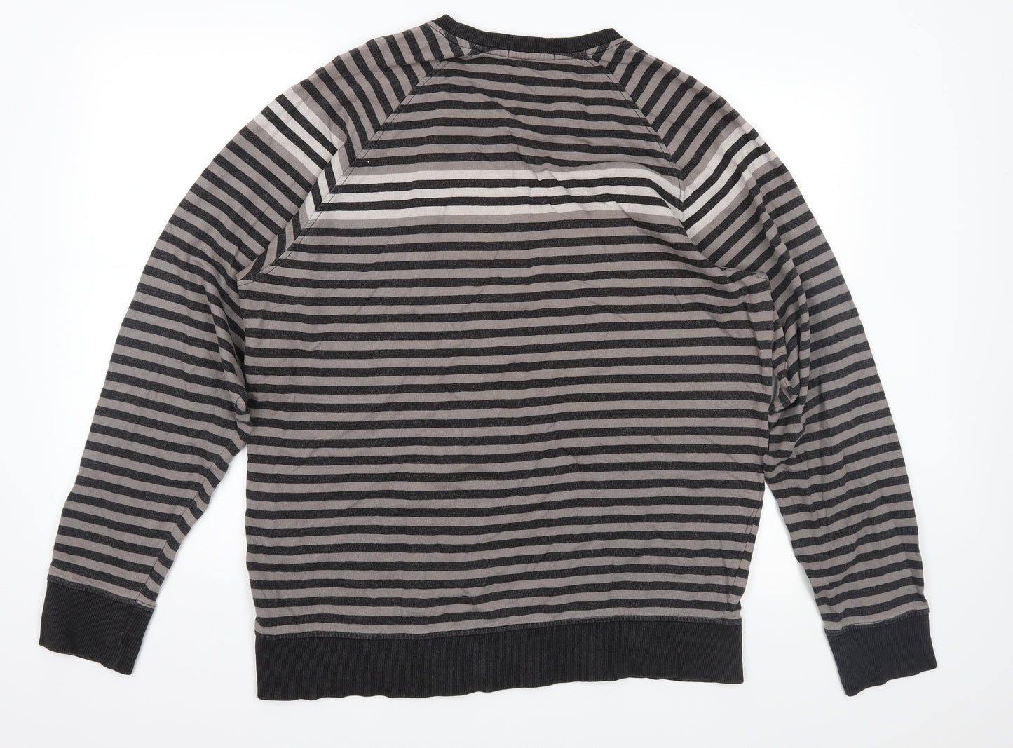 George Mens Grey Striped  Pullover Sweatshirt Size L