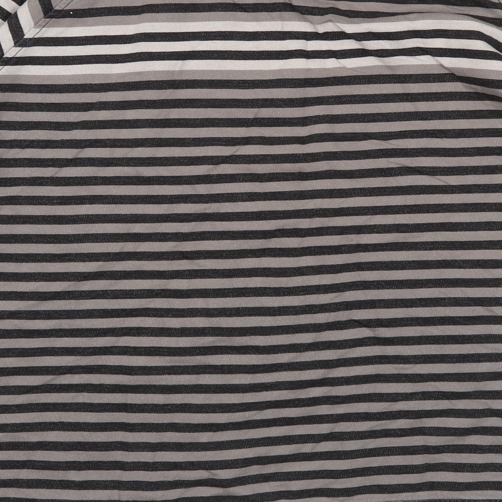 George Mens Grey Striped  Pullover Sweatshirt Size L