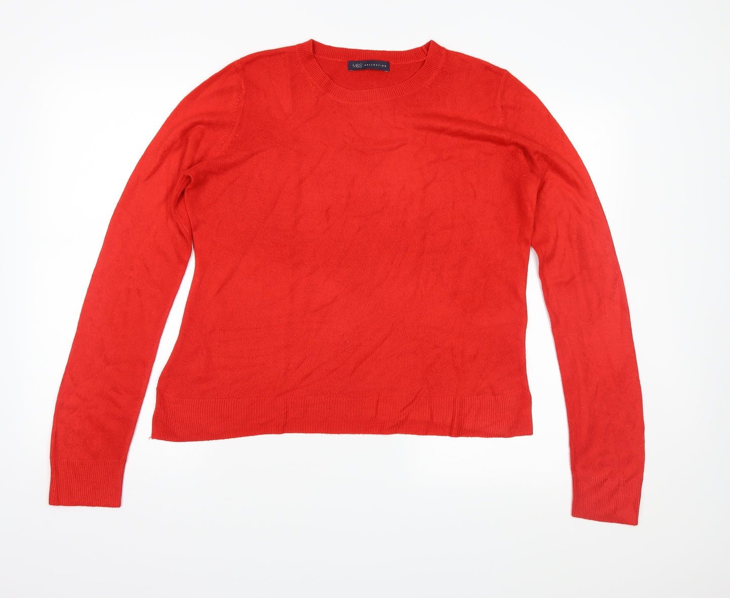 Marks and Spencer Womens Red  Knit Pullover Jumper Size 12