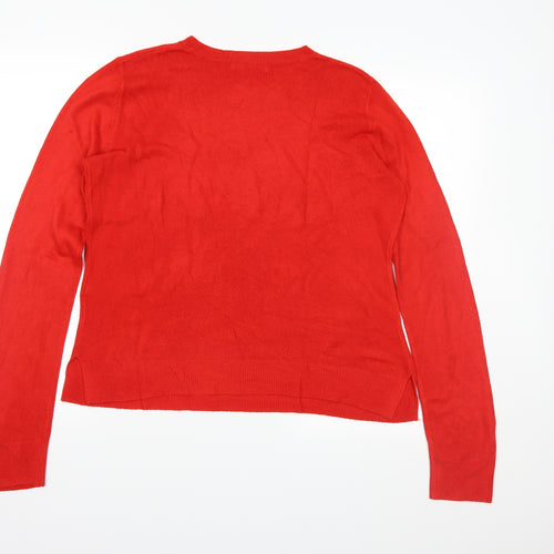 Marks and Spencer Womens Red  Knit Pullover Jumper Size 12