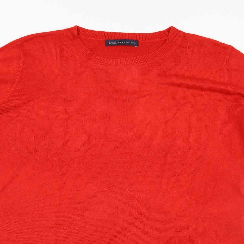 Marks and Spencer Womens Red  Knit Pullover Jumper Size 12