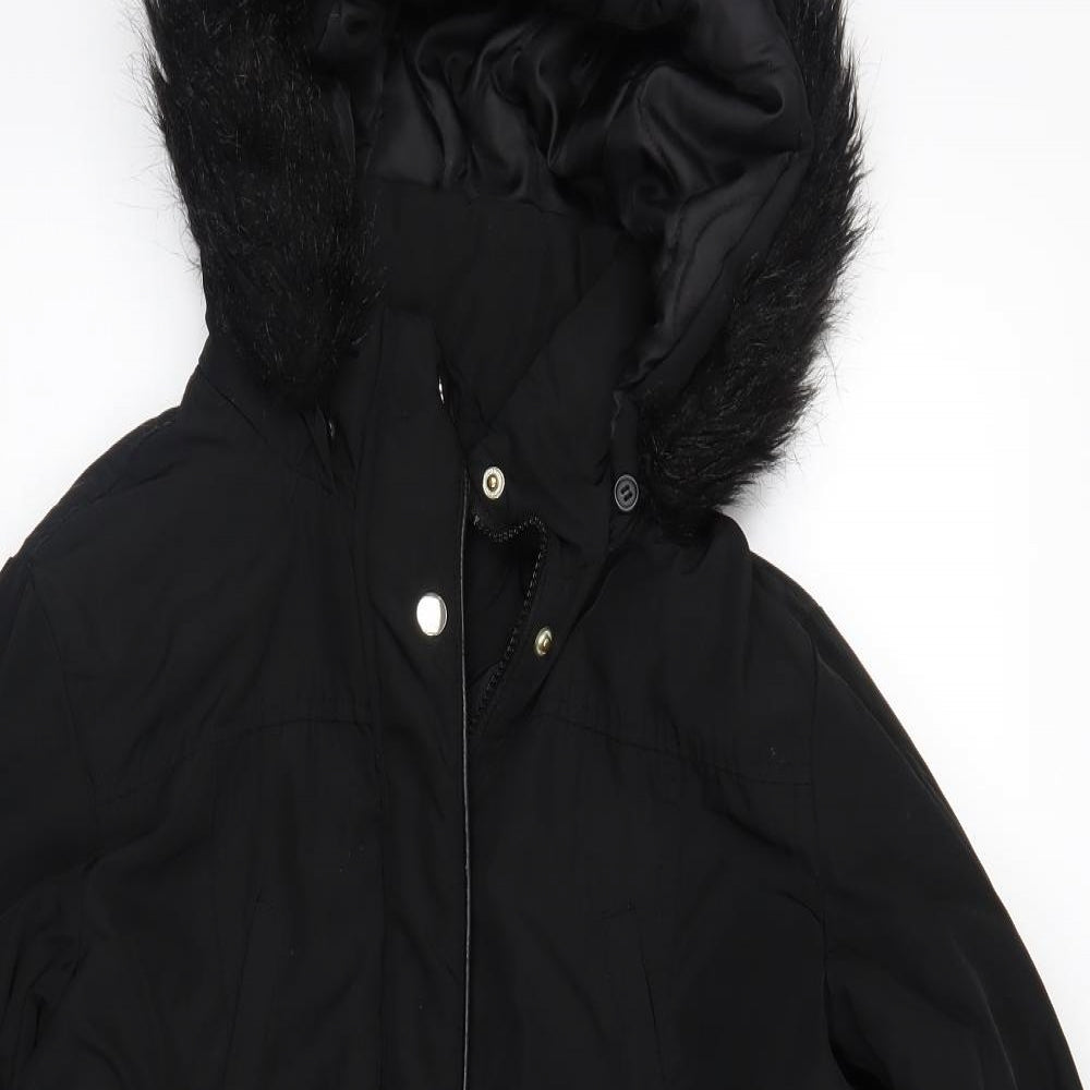 Dorothy Perkins Womens Black   Parka Coat Size 10