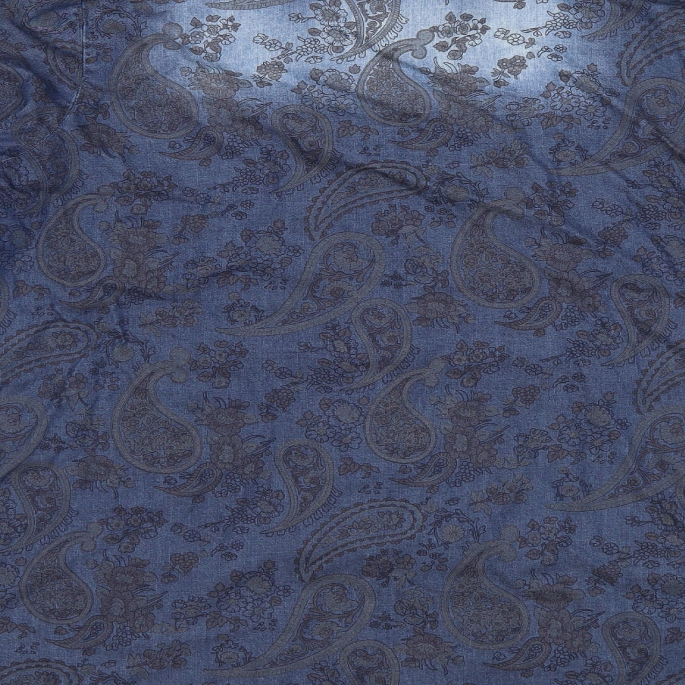 Rimoda Womens Blue Paisley  Basic Button-Up Size 22