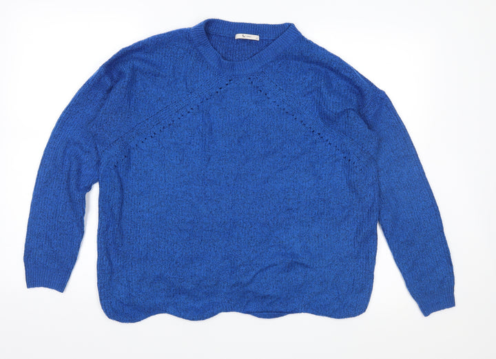 TU Womens Blue  Knit Pullover Jumper Size 14