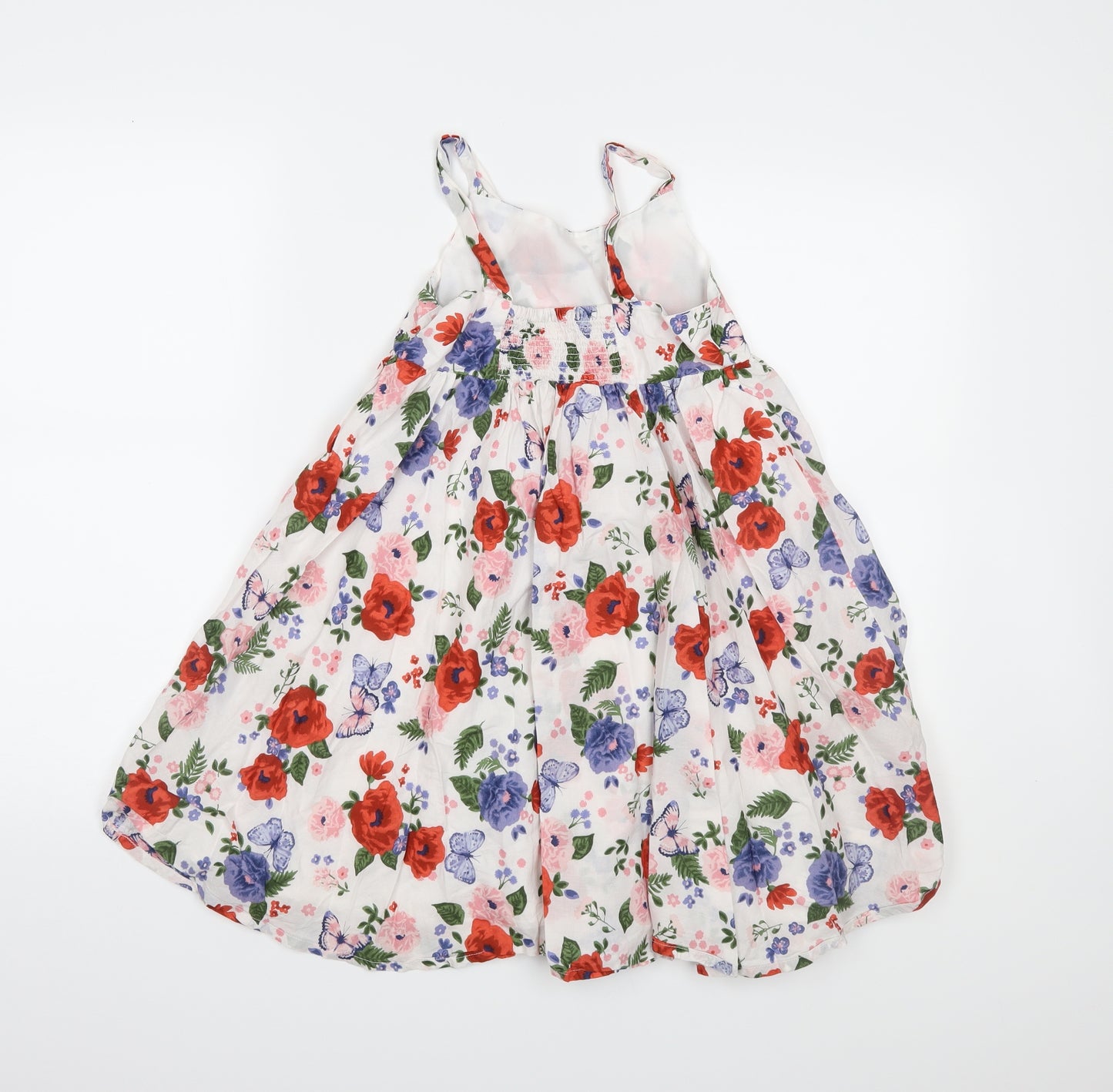 H&M Girls White Floral  Fit & Flare  Size 8 Years