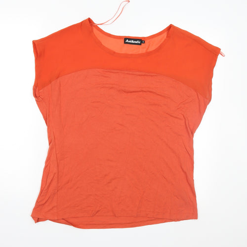 Authentic Womens Orange   Basic T-Shirt Size 16