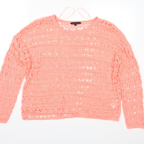Peacocks Womens Orange  Knit Pullover Jumper Size M