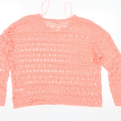 Peacocks Womens Orange  Knit Pullover Jumper Size M