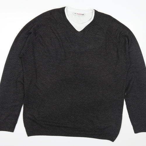 Burton Mens Grey  Knit Pullover Jumper Size 2XL