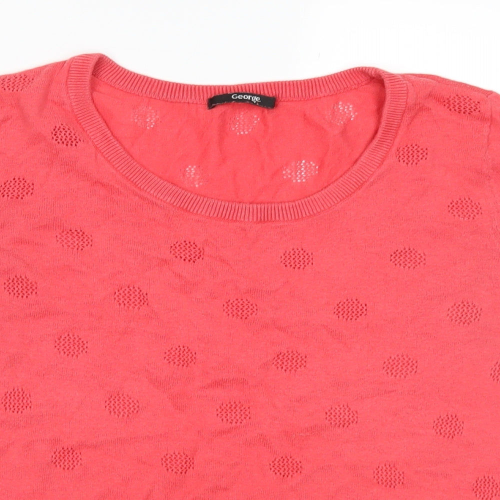 George Womens Pink  Knit Pullover Jumper Size 10
