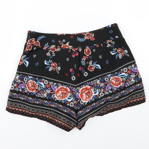 New Look Girls Black Floral Chiffon Sailor Shorts Size 10 Years