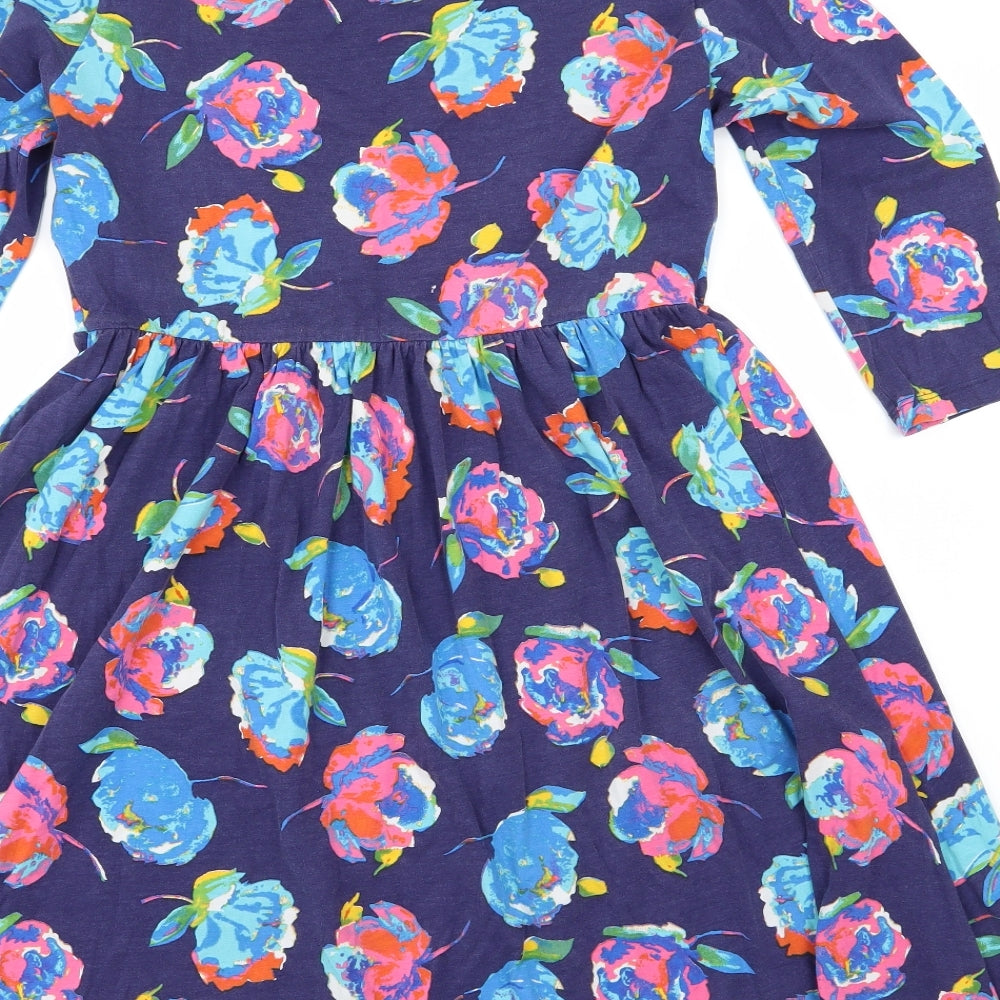Mama-licious Womens Blue Floral Jersey Skater Dress  Size M