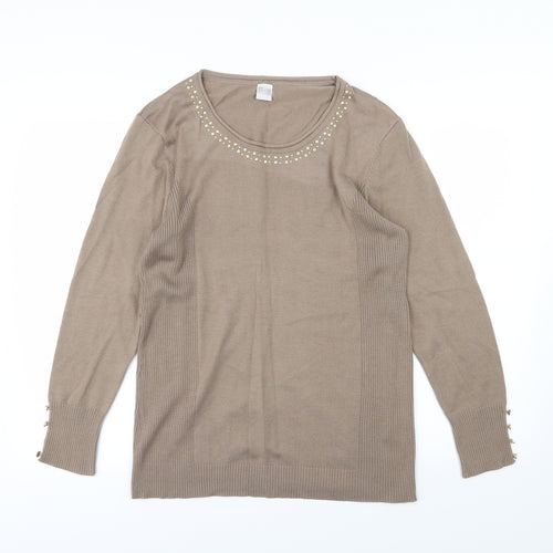 Preworn Womens Brown  Knit Pullover Jumper Size 14