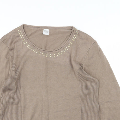 Preworn Womens Brown  Knit Pullover Jumper Size 14