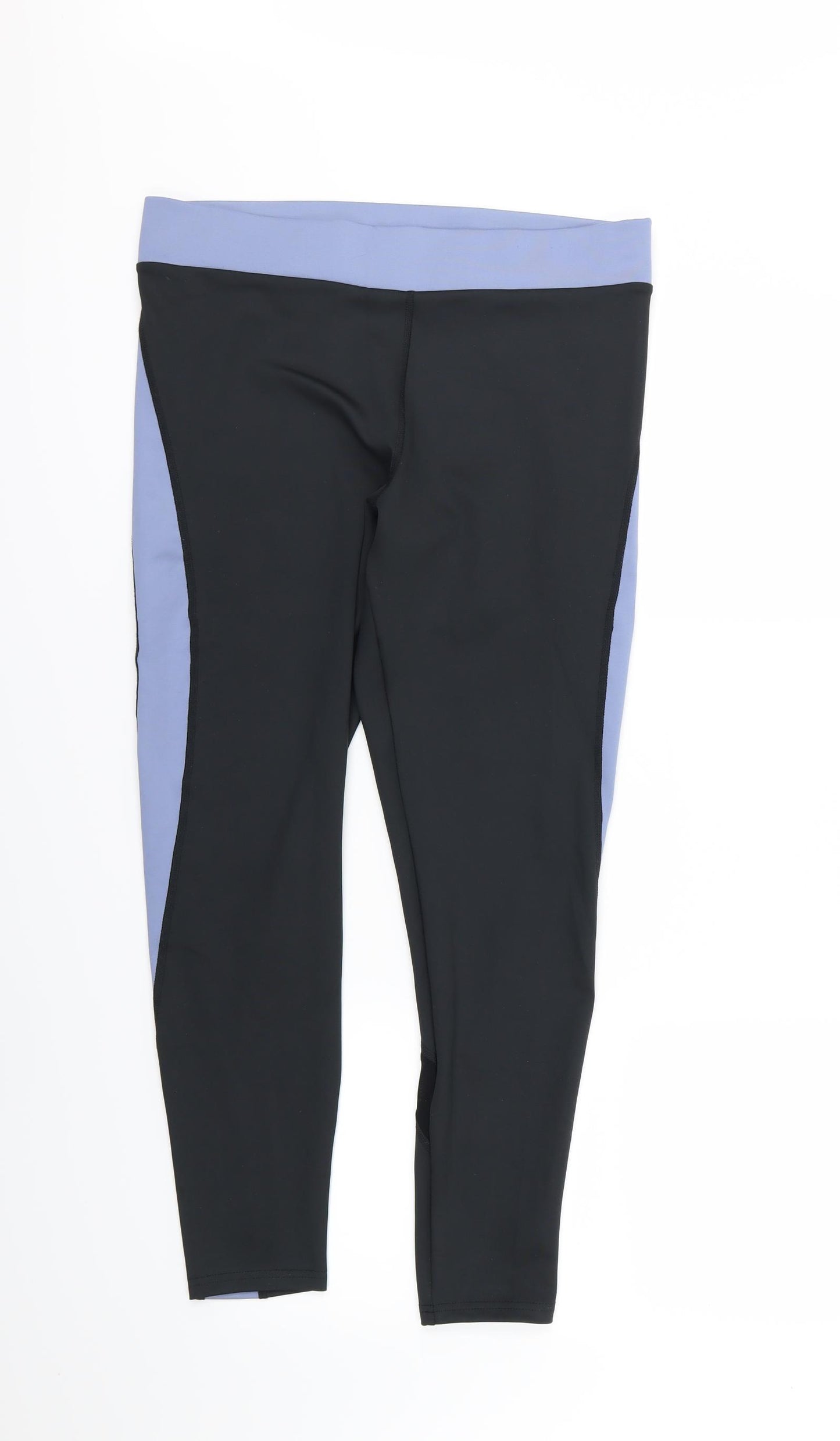 F&F Womens Black Striped  Compression Leggings Size 18 L26 in