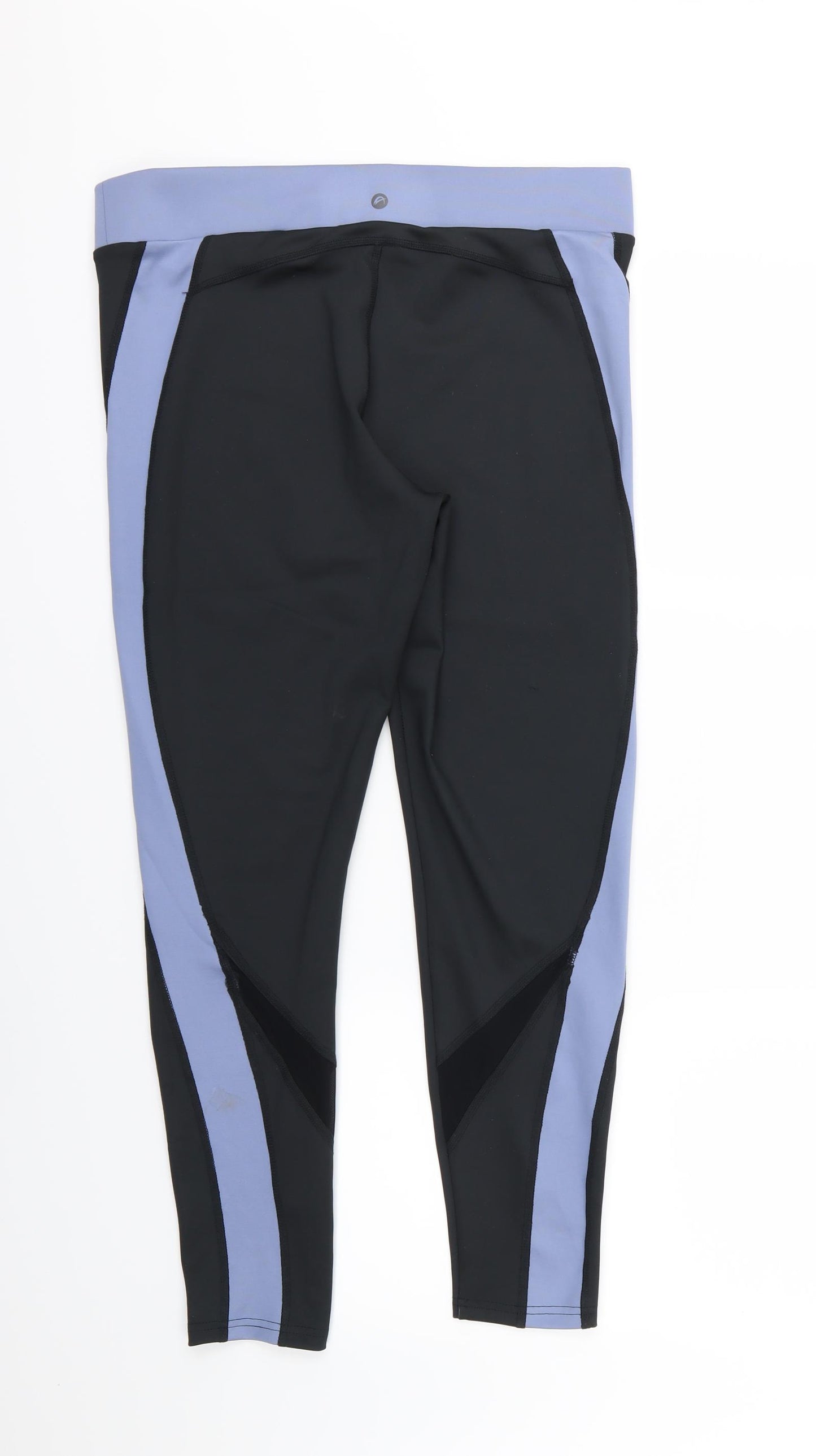 F&F Womens Black Striped  Compression Leggings Size 18 L26 in