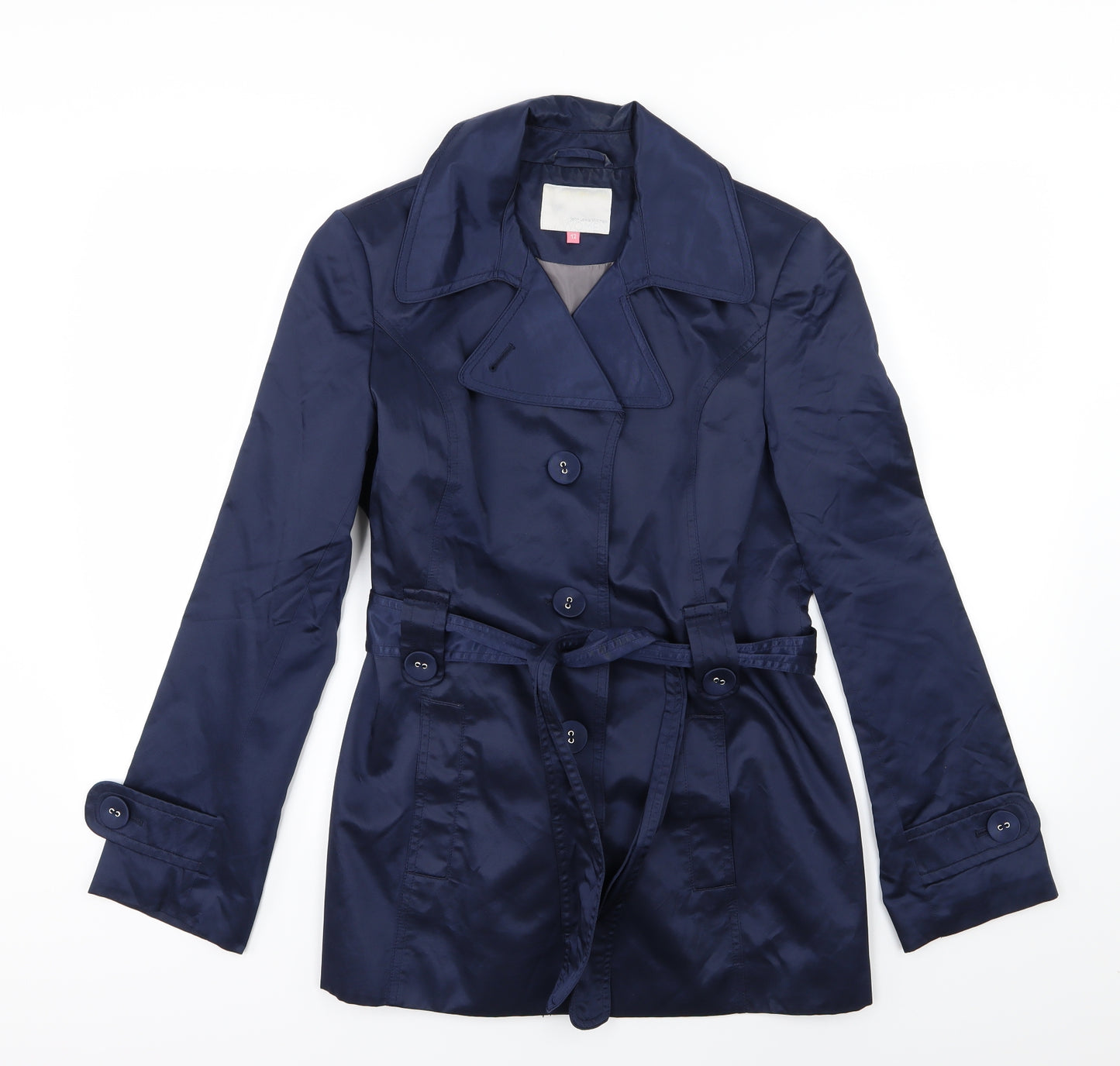 John Lewis Womens Blue   Overcoat Coat Size 12