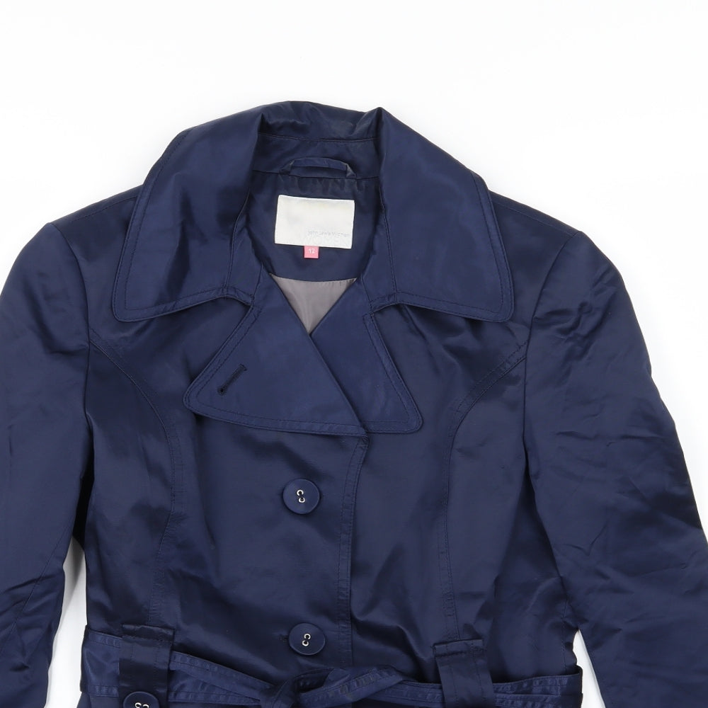 John Lewis Womens Blue   Overcoat Coat Size 12