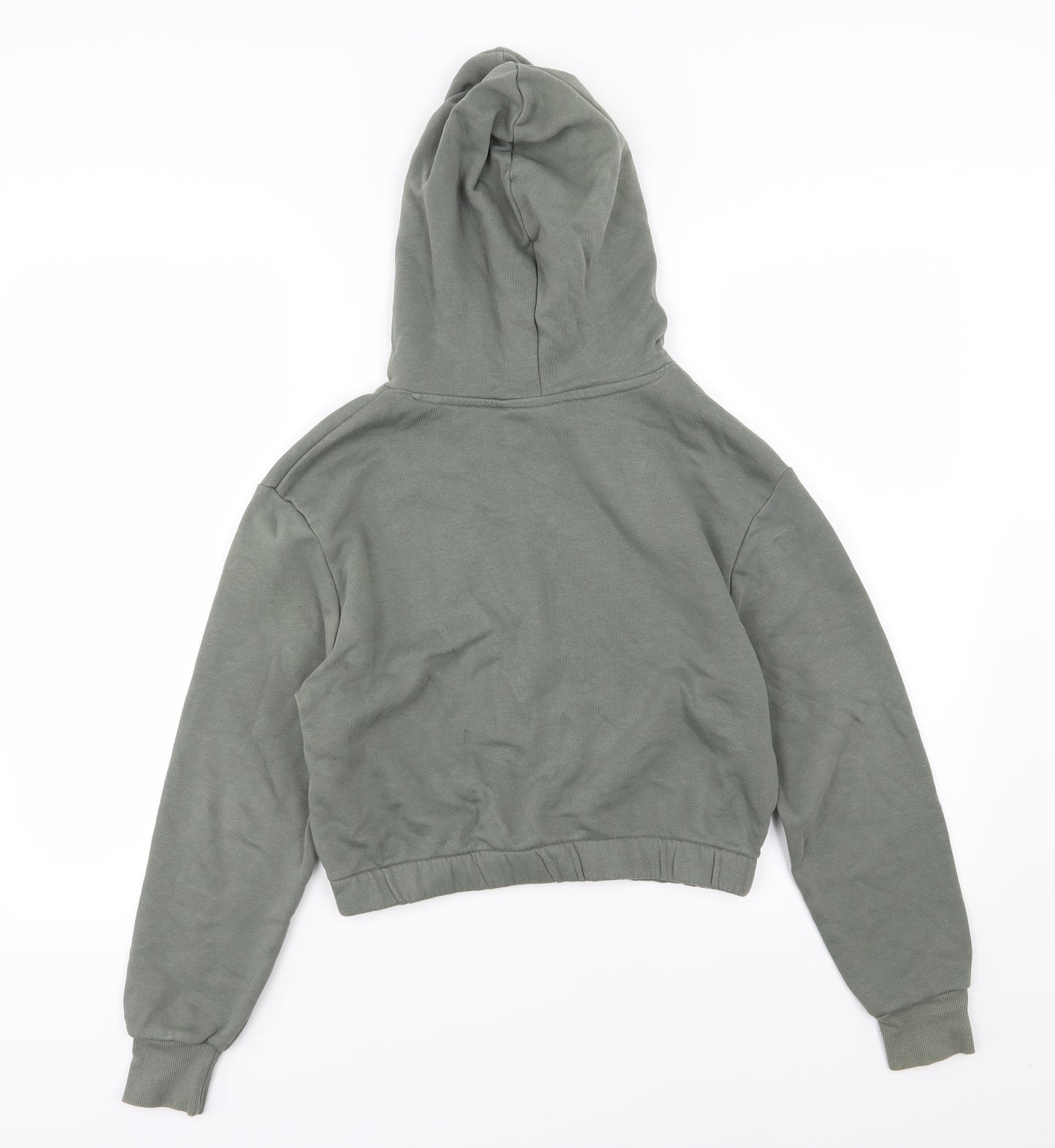 H&M Girls Green  Jersey Pullover Hoodie Size 10-11 Years  - NYC Cropped